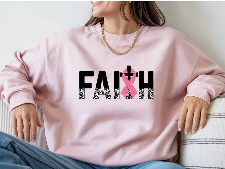 FAITH BREAST CANCER TSHIRT OR SWEATSHIRT